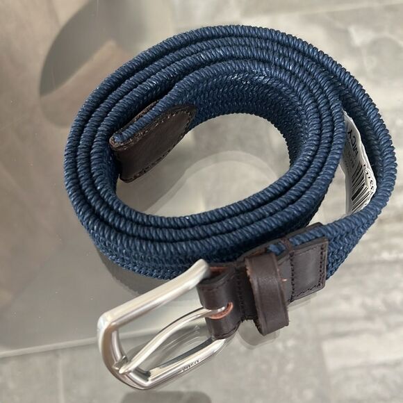 Polo Ralph Lauren 35MM Braided Stretch Buckle Belt in Navy, Size M Retail $89.50 - Picture 3 of 11